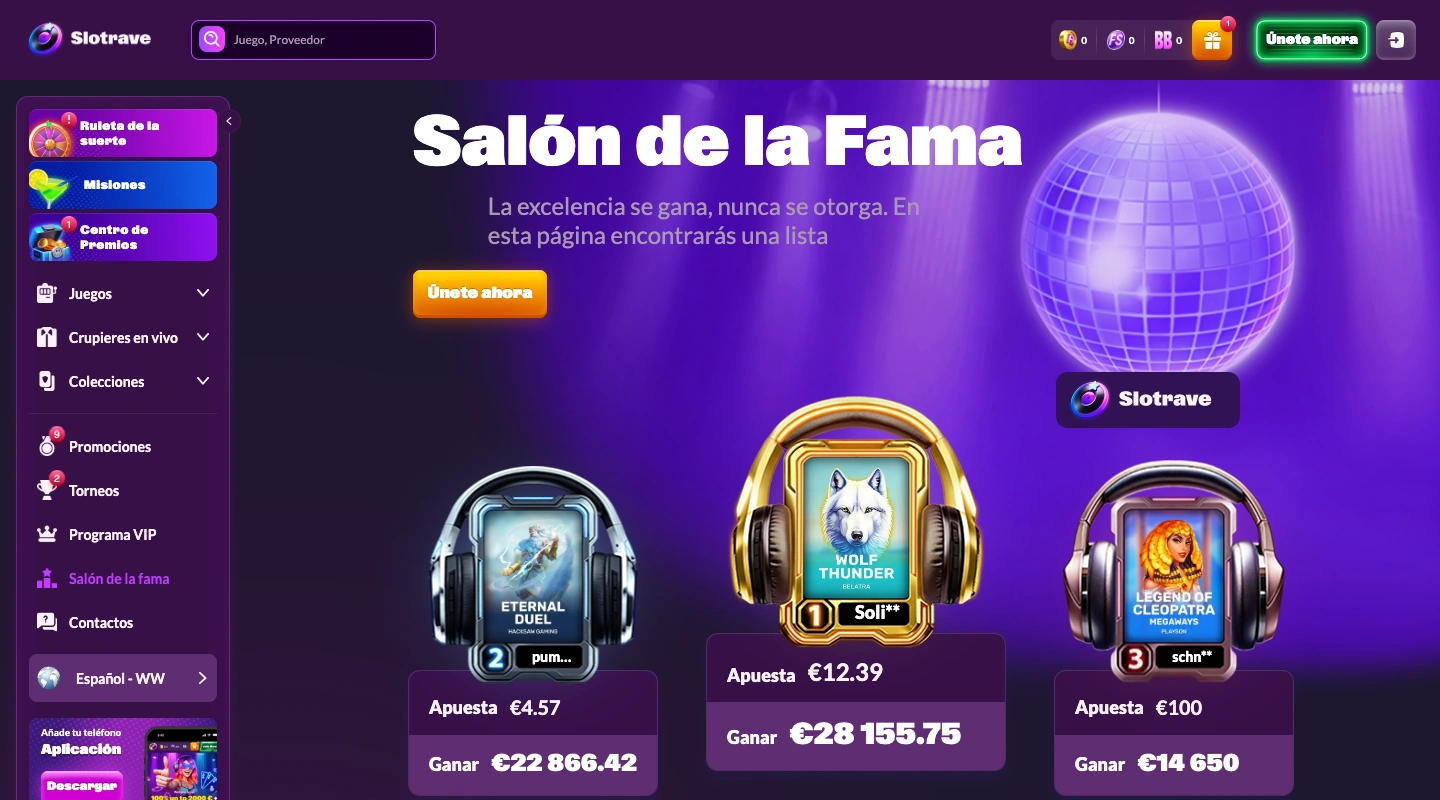 Slotrave Versión Móvil